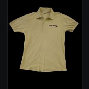 Vintage Central Michigan Sports Camp Yellow Polo Shirt,  Size medium